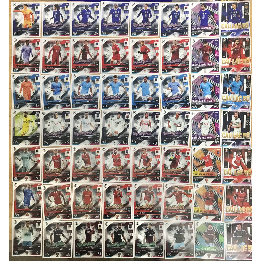 MỚI - BST Thẻ in Match Attax Ngoại Hạng Anh 22/23 phiên bản Việt hoá