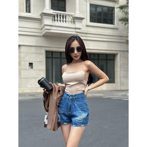 Áo croptop hở lưng buộc dây TiQi Jeans A206