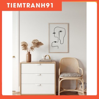 Tranh treo tường | Line art-Abstract Face Fine Line Print 79 , tranh canvas giá rẻ