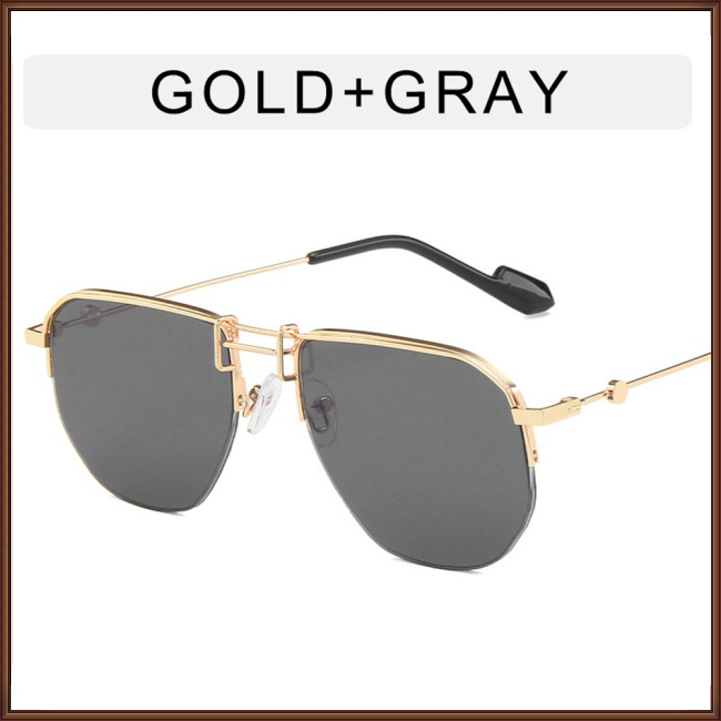 Kính Mát Nửa Gọng Kim Loại Nhiều Màu Sắc Thời Trang Mùa Hè Dành Cho Nam Nữ