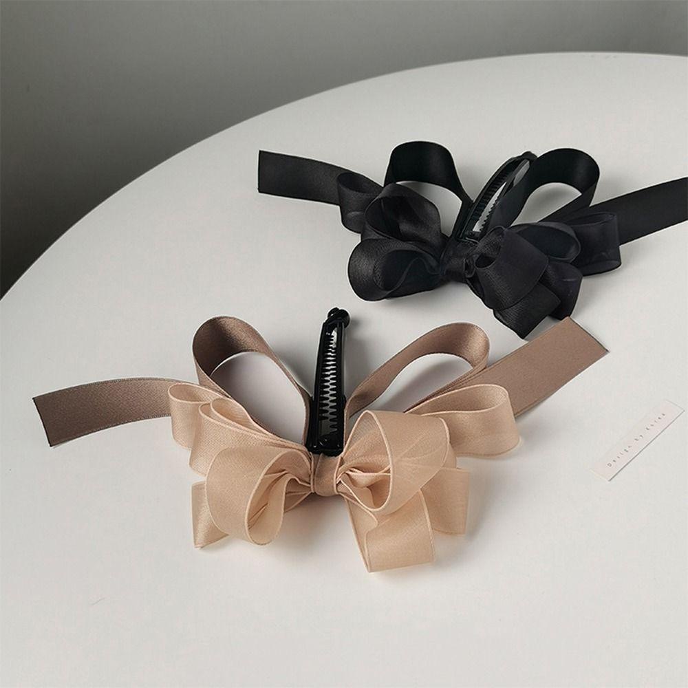 Kẹp Tóc Nơ Ruy Băng Phong Cách Hàn Quốc Thanh Lịch Dành Cho Nữ