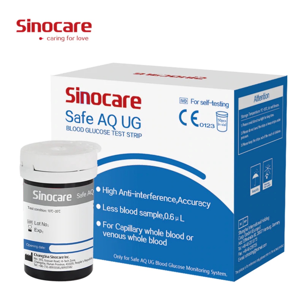 Bộ 50 Que + 50 Kim Thử Đường của máy Sinocare Safe AQ UG chính hãng - Giao hỏa tốc tphcm