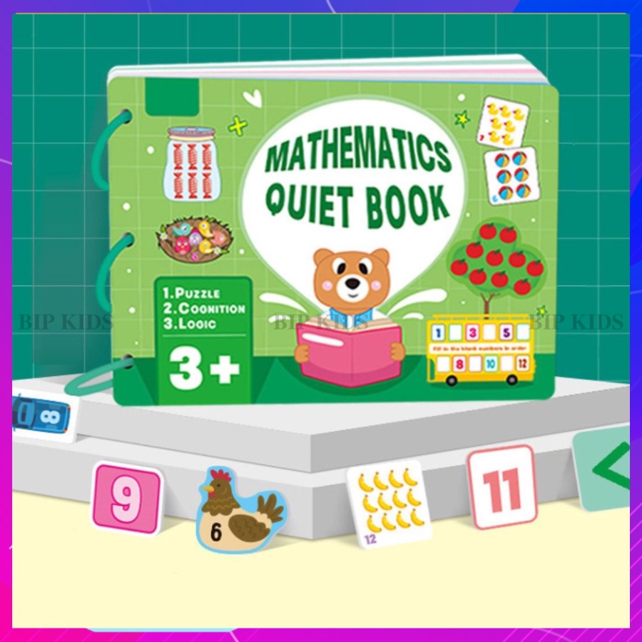 Học liệu bóc dán Montessori - Học liệu Montessori  bóc dán Toán Học - Học liệu Toán học thông minh