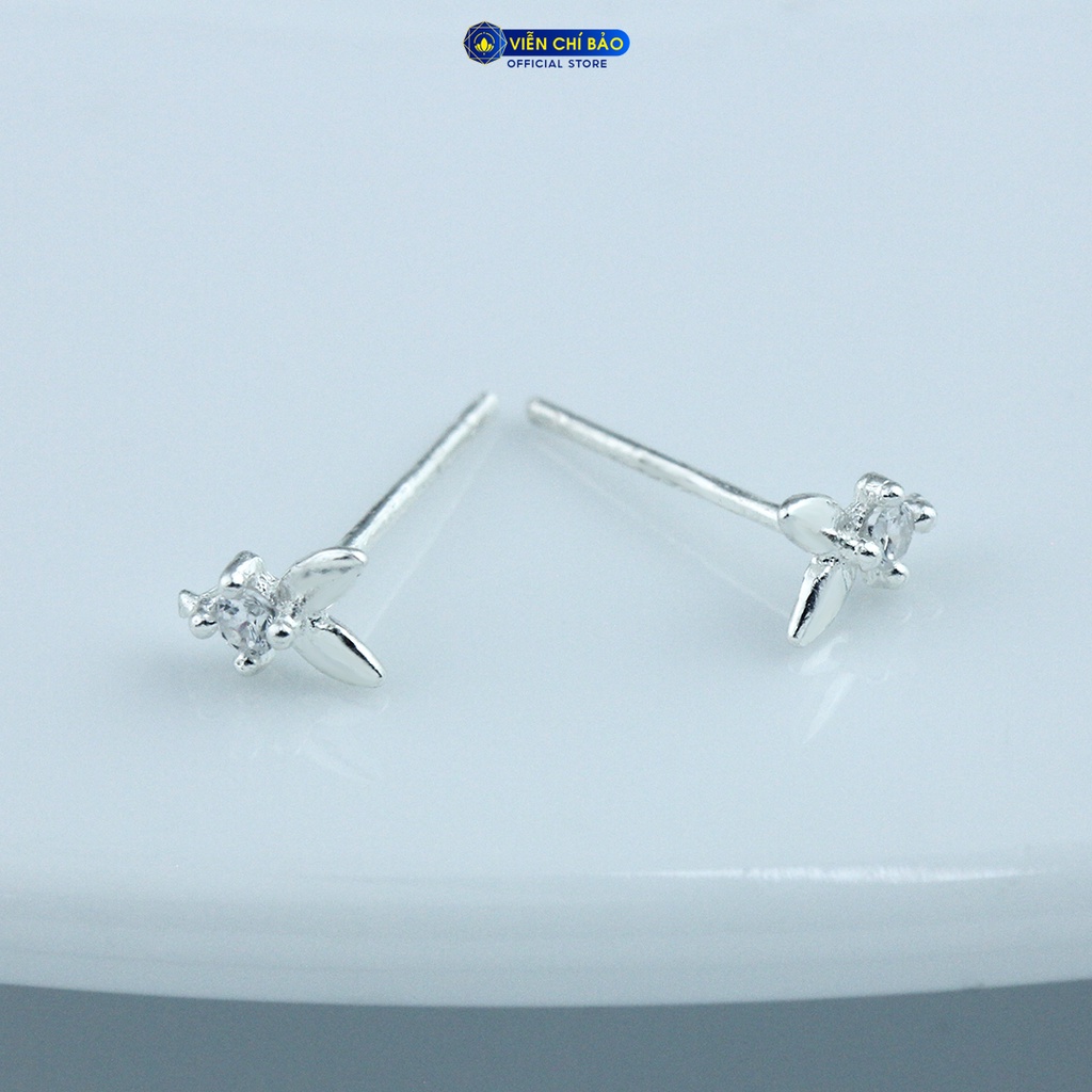 Bông tai bạc nữ chú thỏ đính đá chất liệu bạc 925 thời trang phụ kiện trang sức nữ Viễn Chí Bảo E0104