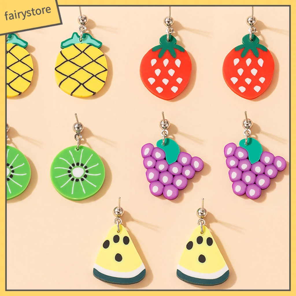 Set 5 Đôi Bông Tai Hình Trái Cây Dễ Thương Cho Nữ [Fairy1]