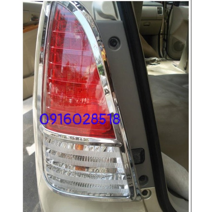 Bộ 2 Ốp đèn hậu, đèn sau xe Toyota innova 2008 2009 2010 2011 xi mạ Crom loại bền, hàng đẹp op den pha hau