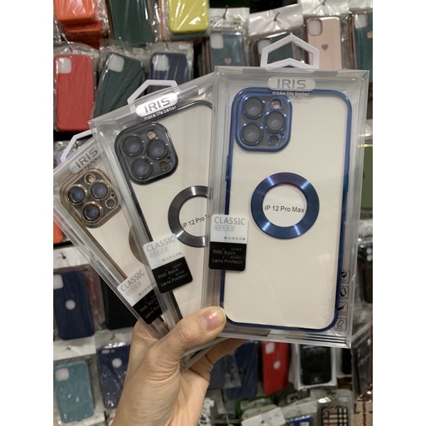 Ốp silicon trong viền vuông hở táo mạ mầu 6D cao cấp bảo vệ camera iphone 12 pro max 12pro 12promax