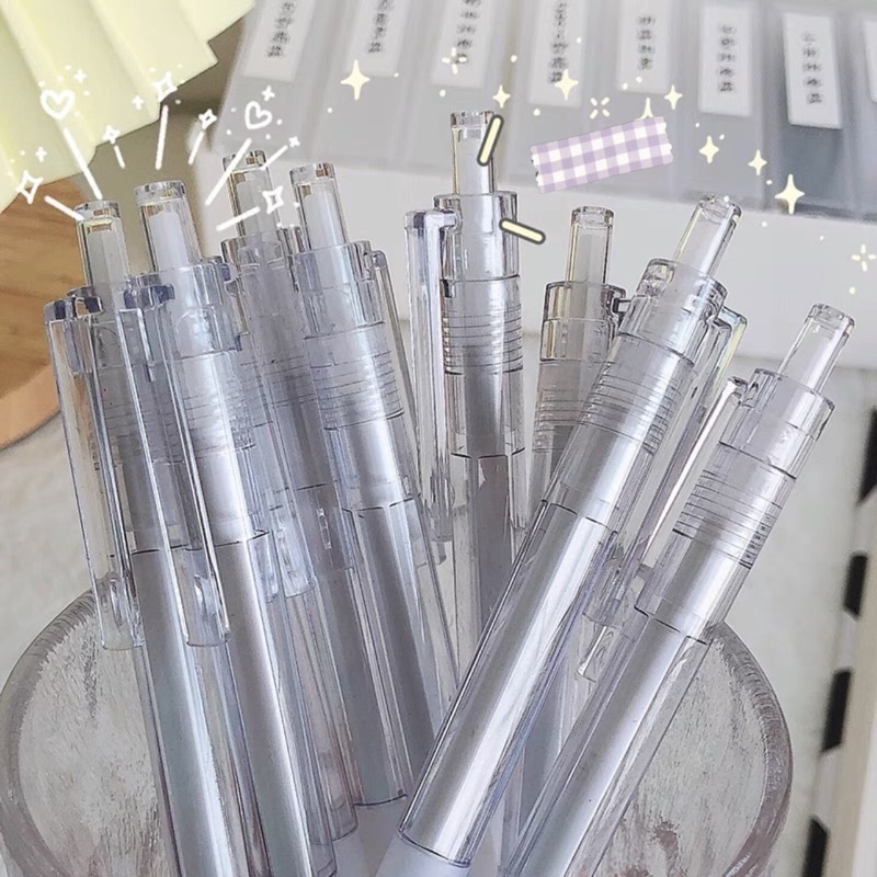 Set 10 bút gel vỏ trắng thiên thần, tặng 1 ngòi