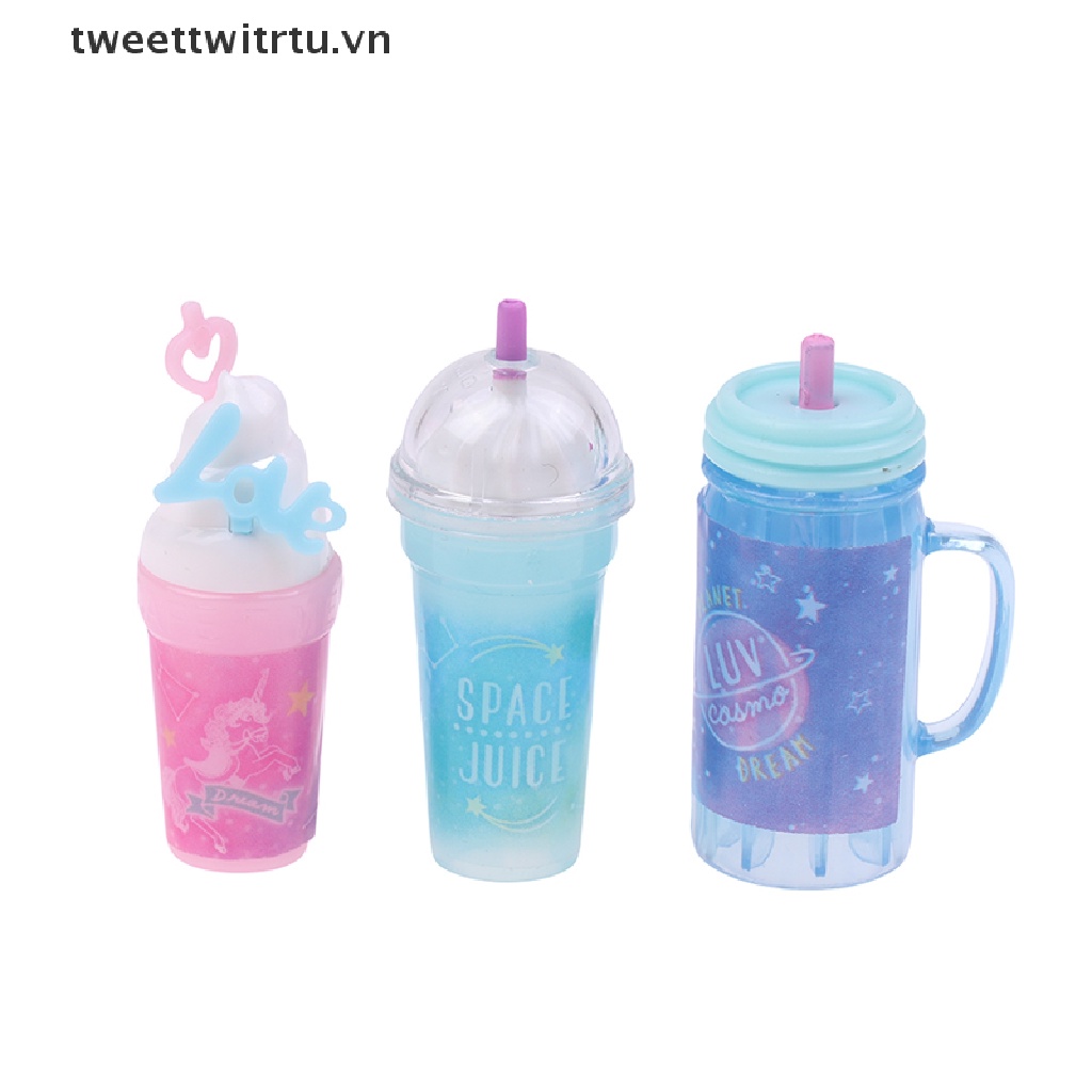 Set 3 Mô Hình Ly Nước Mini Trang Trí Nhà Búp Bê