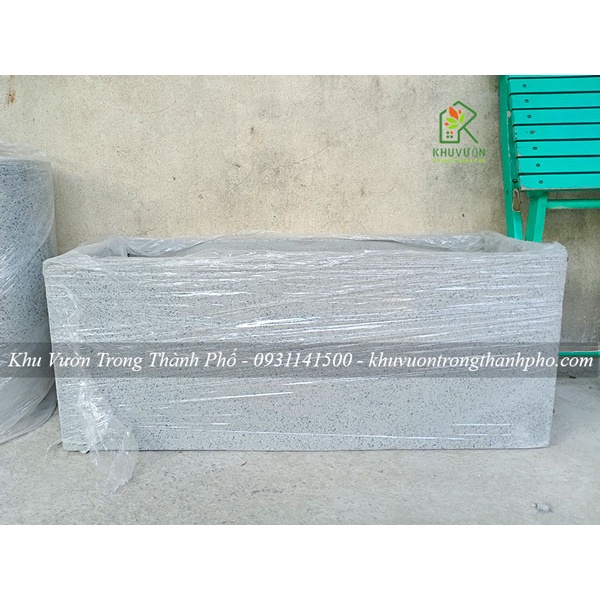 Chậu xi măng đá mài chữ nhật 100x40x40cm- xem hình 2