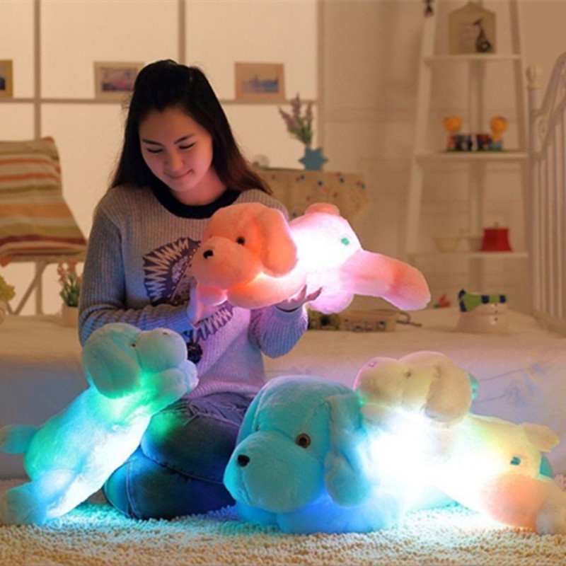 Thú Nhồi Bông Hình Chú Chó Nhiều Màu Sắc Có Đèn LED Dễ Thương 50cm