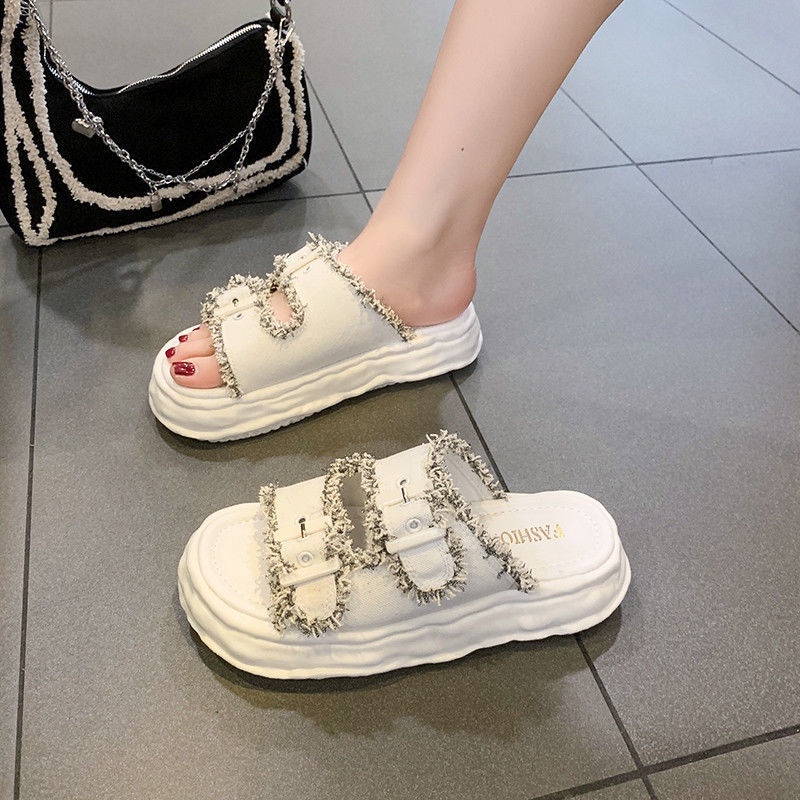 Dép Sandal Đế Dày Chống Trượt Thời Trang Mùa Hè 2023 Dành Cho Nữ