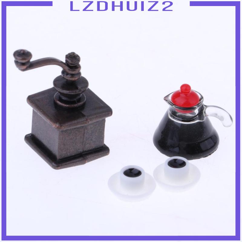 Bộ Ấm + Tách Uống Cà Phê Trang Trí Nhà Búp Bê 1 / 12