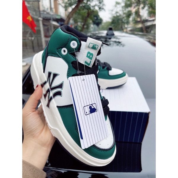 Giày thể thao sneaker mlb liner, giày sneaker mlb xanh lá cổ cao bản cao cấp ảnh thật