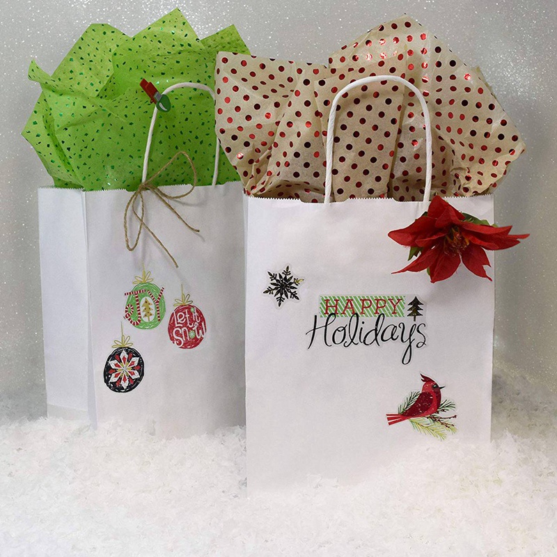 Set 25 Túi Giấy Đựng Quà Có Tay Cầm Tiện Lợi 5.9X3.14X8.2 Inches