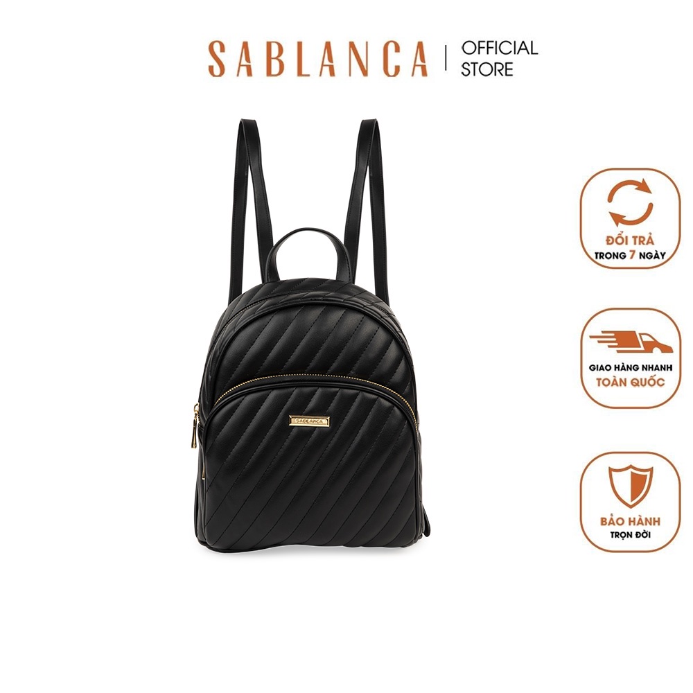 Balo nữ thời trang họa tiết vân nổi kẻ sọc SABLANCA BP0074