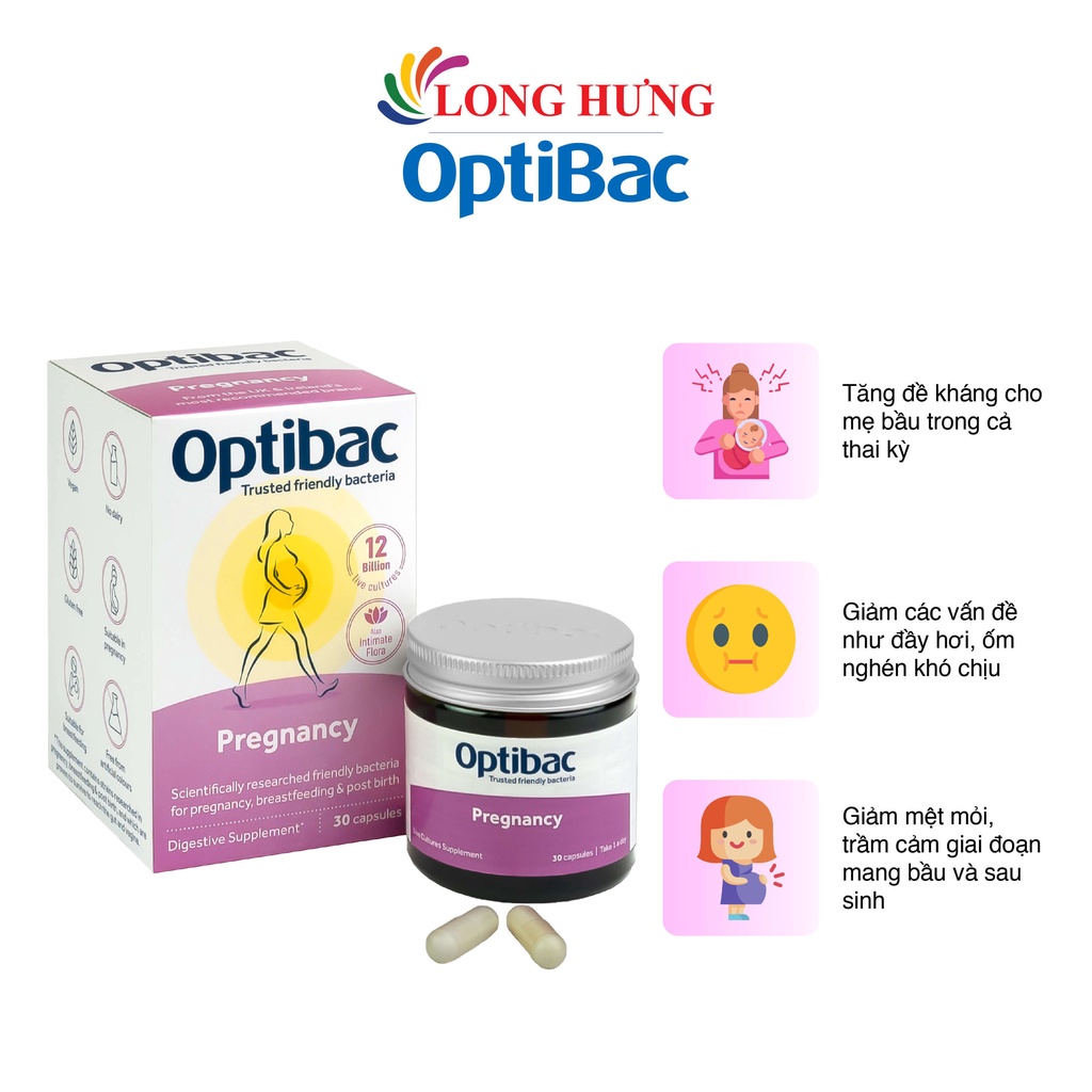 Men vi sinh OptiBac Probiotics For Pregnancy cho mẹ bầu và cho con bú (30 viên)