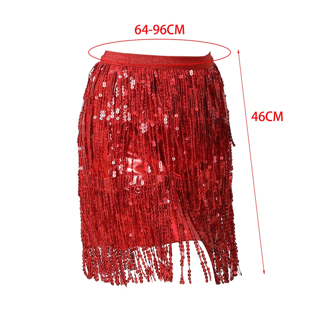 Set 2 Chân Váy Tua Rua Đính Kim Sa Thời Trang Boho Cho Nữ