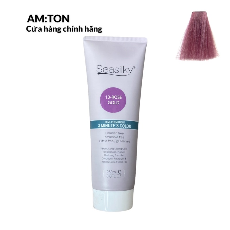 Màu hồng lạnh Rose Gold- Hấp màu dành cho tóc tẩy Seasilky 260ml, giúp tóc mềm mượt