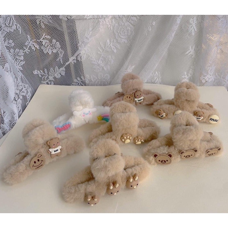 Kẹp tóc gắp lông hình gấu cute