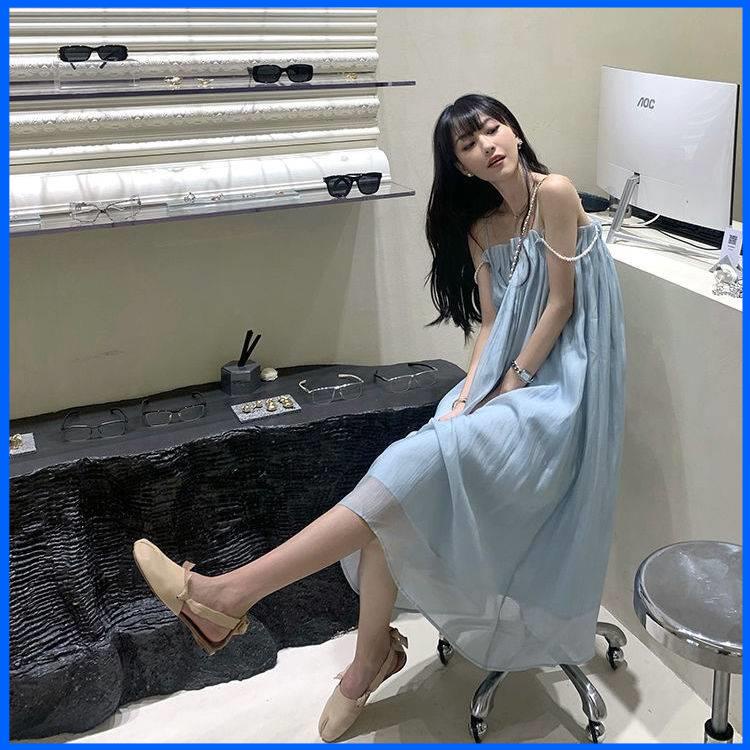 váy 2 dây đầm 2 dây dáng dài Bộ Áo Váy Hai Dây Chống Nắng Phong Cách Hàn Quốc Thời Trang Mùa Hè Hàng Mới Dành Cho Nữ Sinh