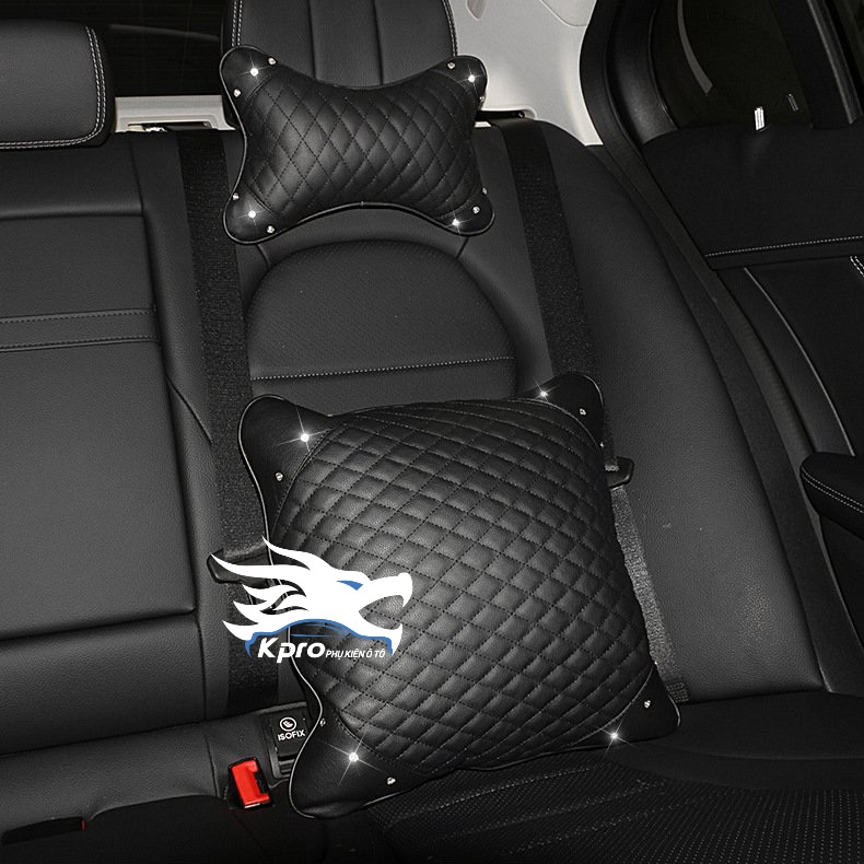 Gối Tựa Lưng Ô Tô To Đính Đá - Hàng Kpro chất lượng cao