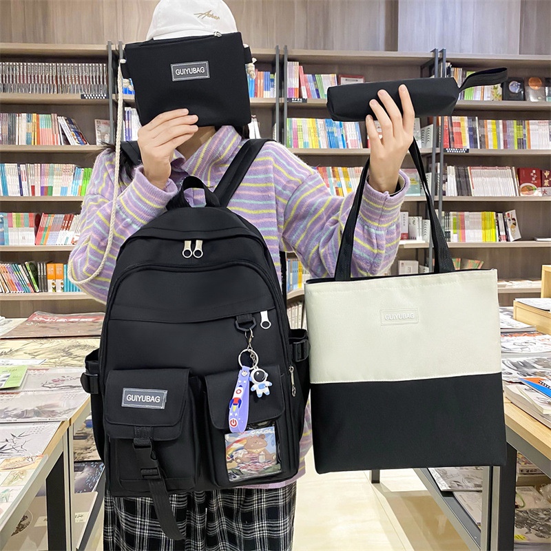 Combo Balo 4 Món Đi Học, Balo Thời Trang - SET BALO 4 MÓN 1/2 MÀU