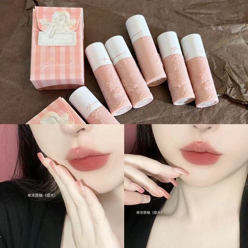 Set 6 Thỏi Son Kem Hiệu PinkyFocus Cho Màu Mượt Mà Kháng Nước Và Dưỡng Ẩm Môi