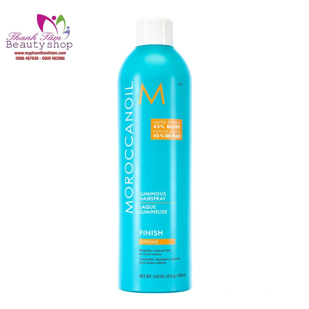 Gôm Xịt Giữ Nếp Tóc Linh Hoạt Moroccanoil Finish Luminous Limited Edition 480ml ( New 2023 )