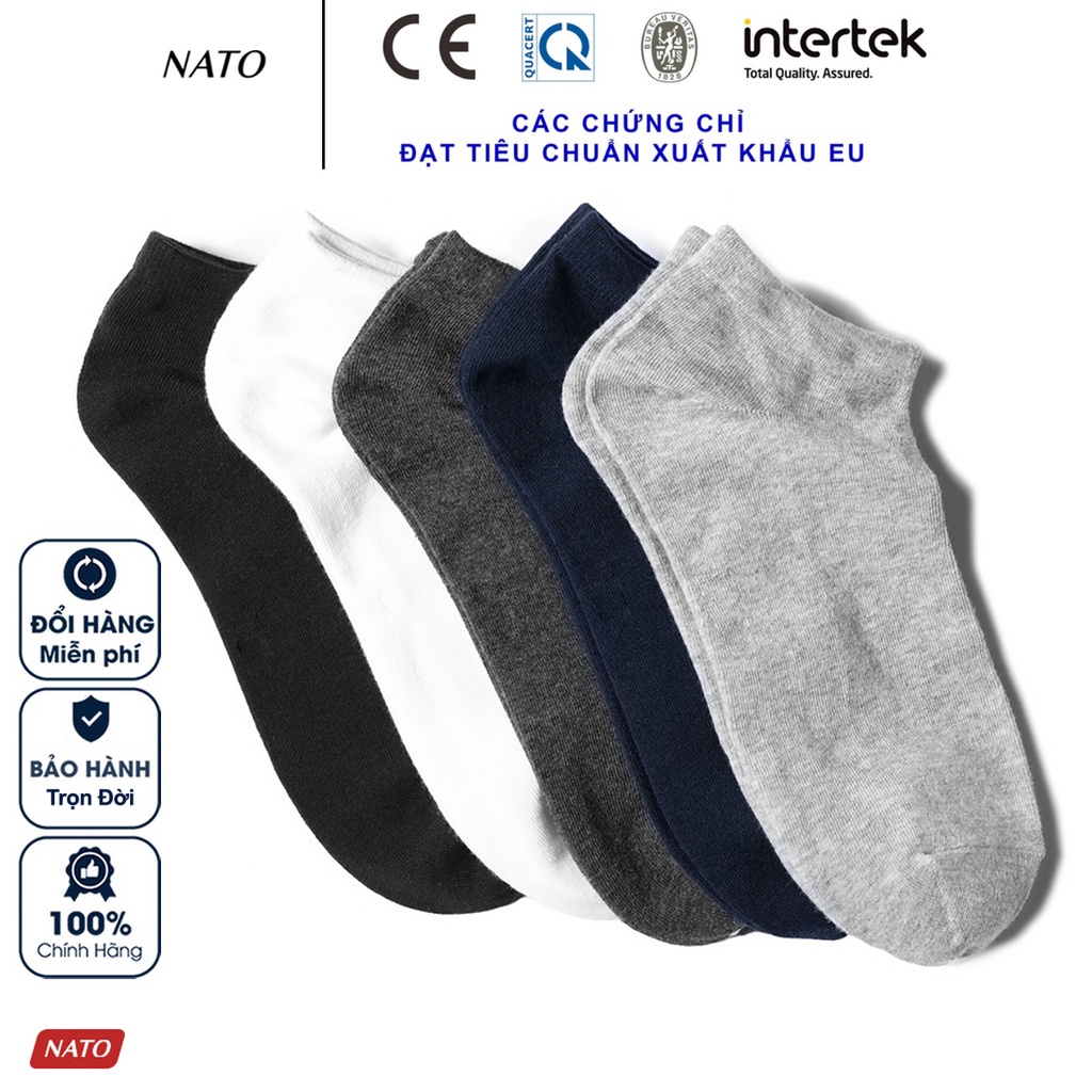 Tất Vớ Ngắn Nato Socks Vải Cotton Kháng Khuẩn Chống Mùi Hôi Màu Trắng Đen Xám Xanh Navy Basic Đẹp Cao Cấp Trơn Mắt Cá