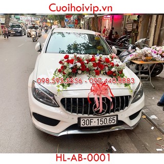 Hoa lụa trang trí xe cưới - hoa giả trang trí xe cưới cao cấp- hl-ab-0001 - hoa đầu xe