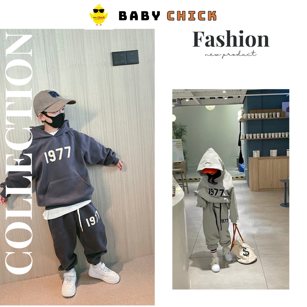 Bộ thể thao dài tay chất NỈ phong cách Hàn Quốc cho bé trai bé gái