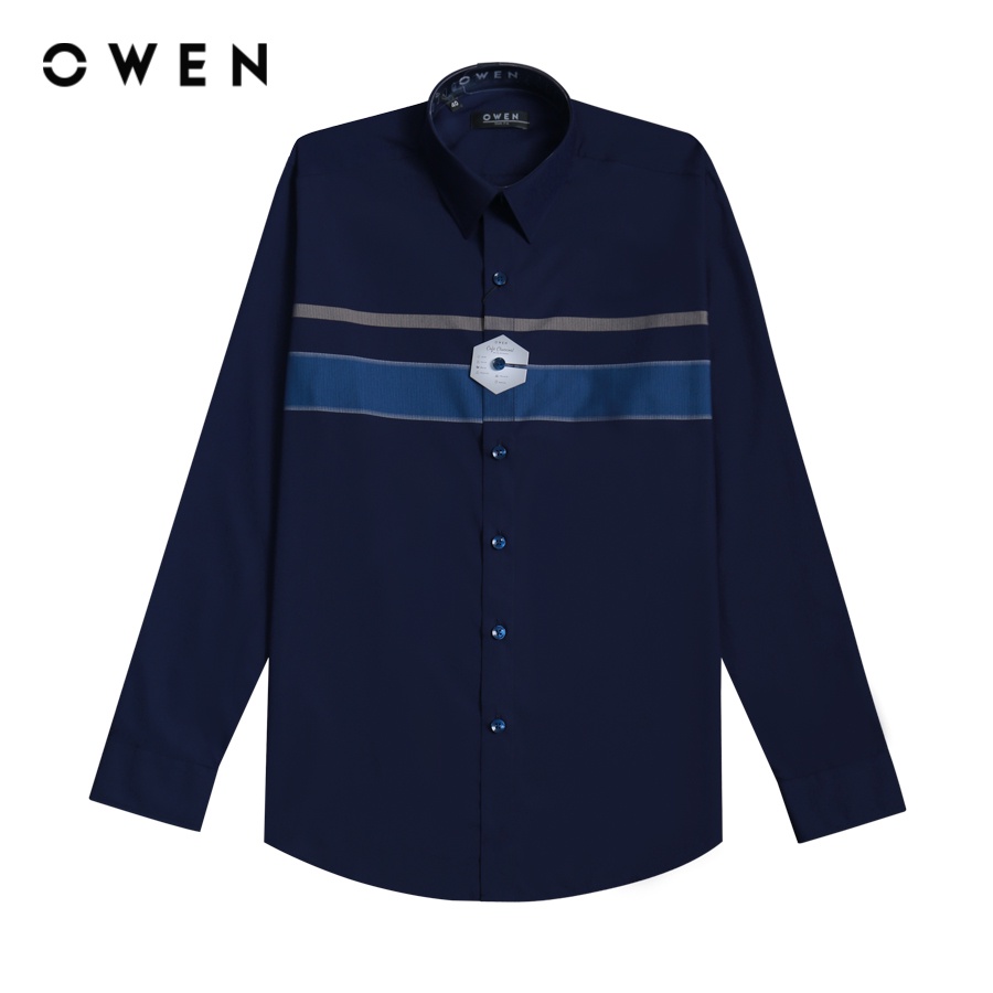 OWEN - Áo sơ mi dài tay Slim Fit màu Navy Cafe - AS220931D