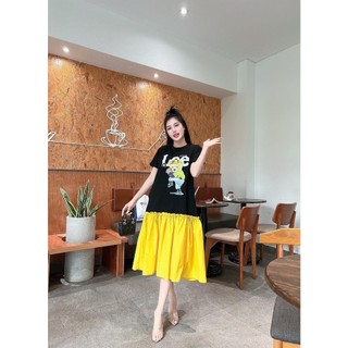 Váy cotton suông dáng xòe gấu LEE