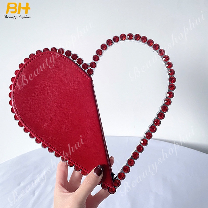 Túi Xách Dự Tiệc Tối Thiết Kế Mới 2023 Hình Trái Tim Bằng Acrylic Đính Kim Cương Sang Trọng Cho