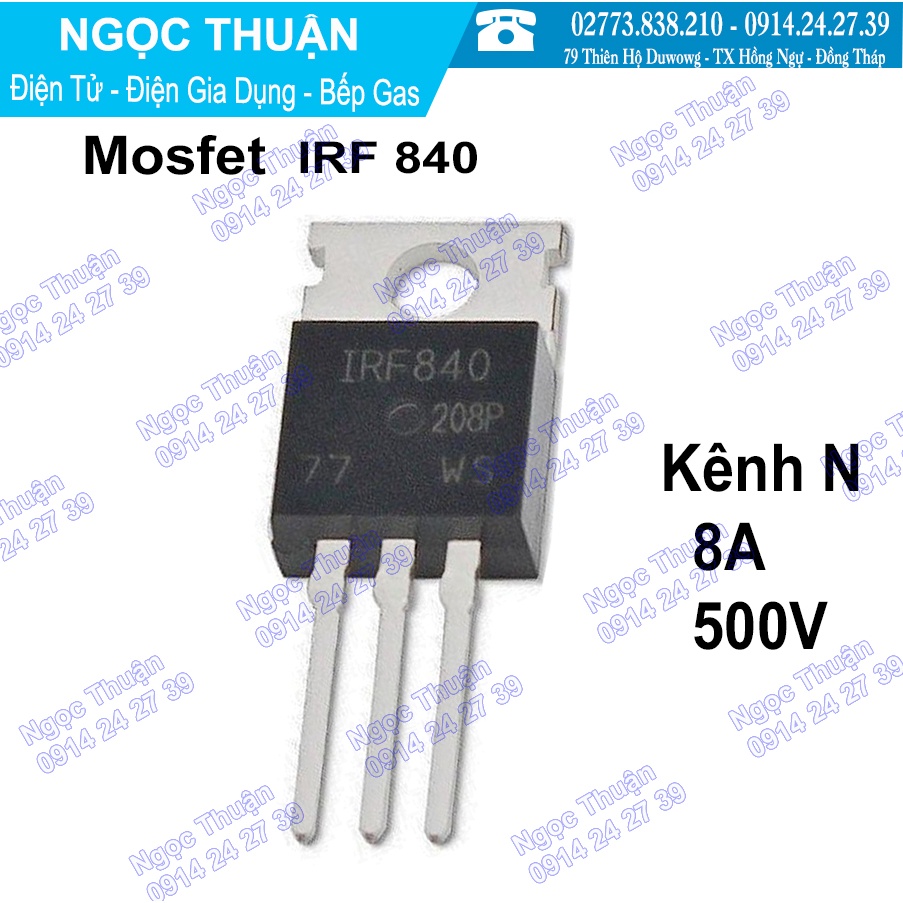Mosfet IRF840 KÊNH N  8A 500V