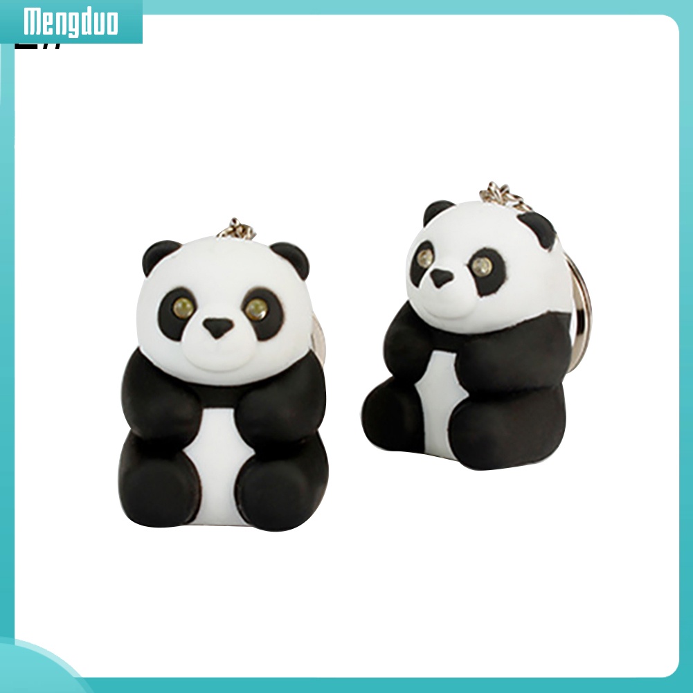 Móc Khóa Hình Gấu Trúc Có Đèn LED Dễ Thương