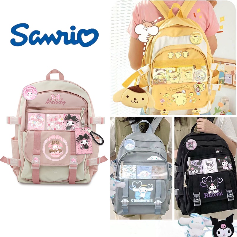 Balo Đi Học Cỡ Lớn In Hình Kuromi Cinnamoroll Melody Đáng Yêu Cho Bé Gái