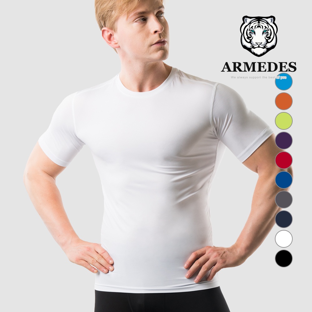 Áo Thun Thể Thao Nam Tay Ngắn Tập Gym  99% Polyester Siêu Thấm Hút và Mát Mịn Chính Hãng ARMEDES Hàn Quốc - AR 51