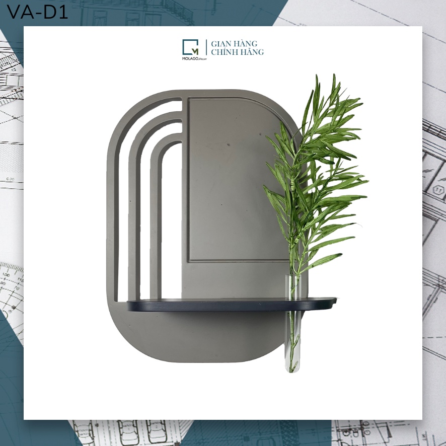 Kệ treo tường trang trí, kệ gỗ đa năng decor phòng khách phòng ngủ nhà tắm không cần khoan MOLAGO - VA
