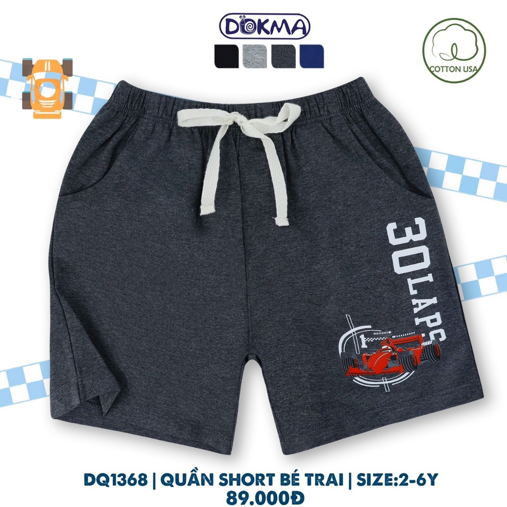SALE 20% Quần đùi, quần short cotton bé trai Dokma DQ1368