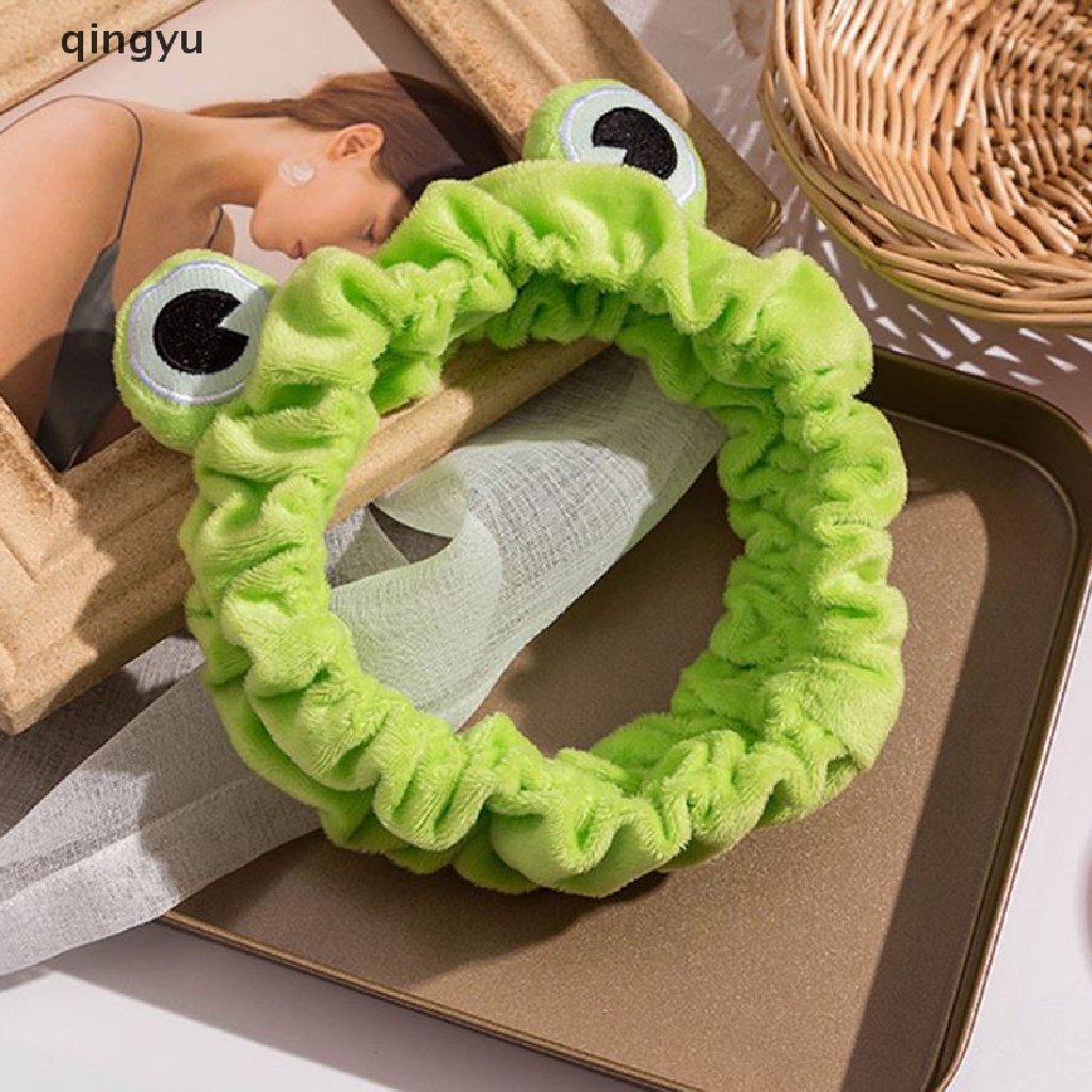 Băng Đô Trang Điểm Co Giãn Bản Rộng Hình Ếch Dễ Thương Cho Bé Gái