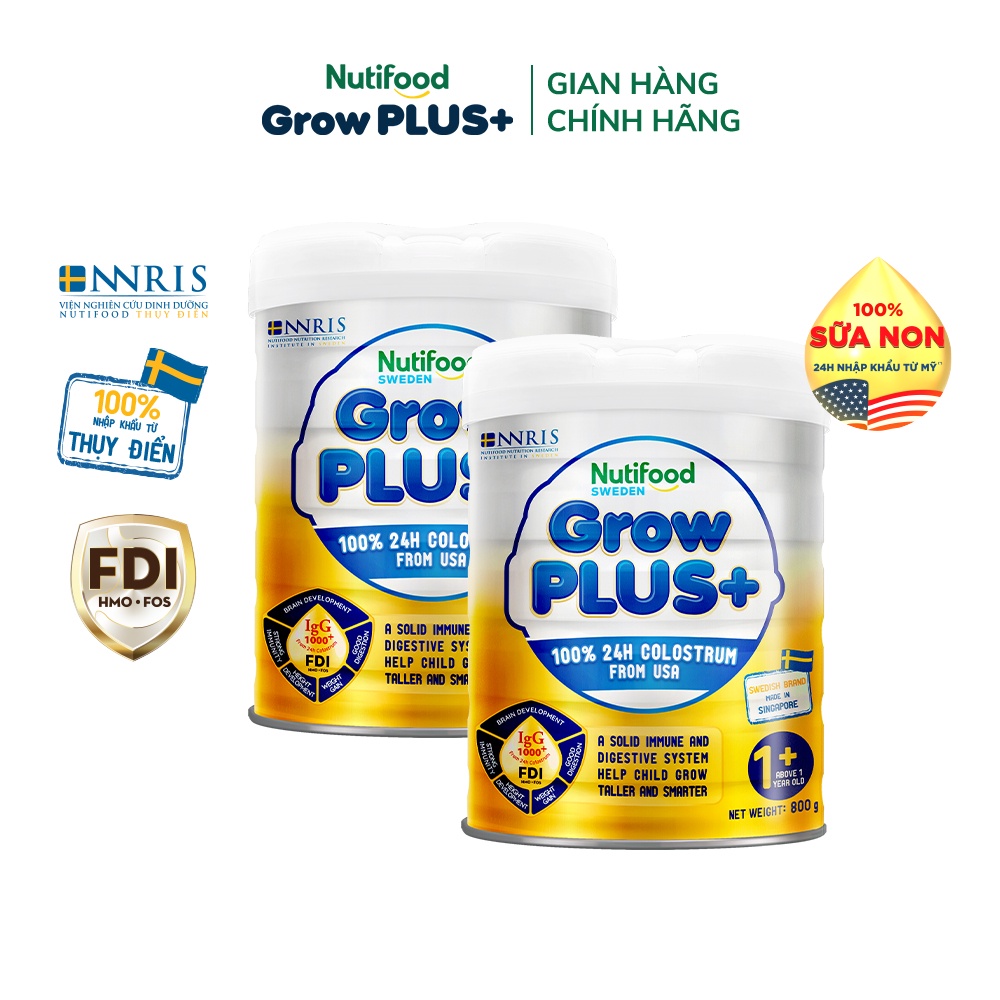 Combo 2 Sữa non GrowPLUS+Singapore tăng cường hệ miễn dịch và hấp thu chất