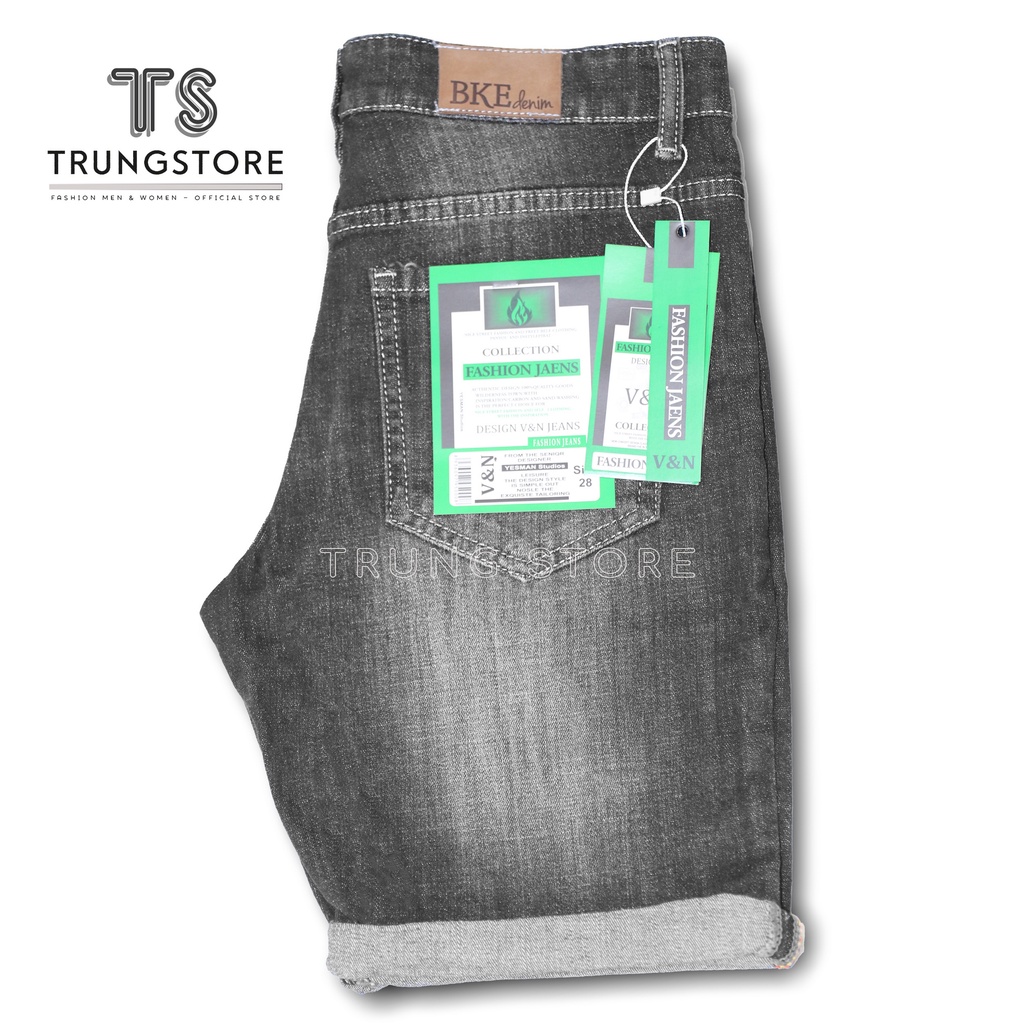 [HÀNG SHOP MÃ SJNĐ - 009] SHORT JEAN ĐEN XÁM RÂU MÈO VẢI JEAN BÒ CO GIÃN TỐT