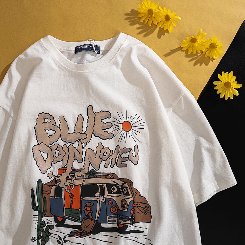 Áo Thun 100% Cotton Tay Ngắn Dáng Rộng Phong Cách Hàn Quốc Thời Trang Mùa Hè Hàng Mới Dành Cho Nam Và Nữ