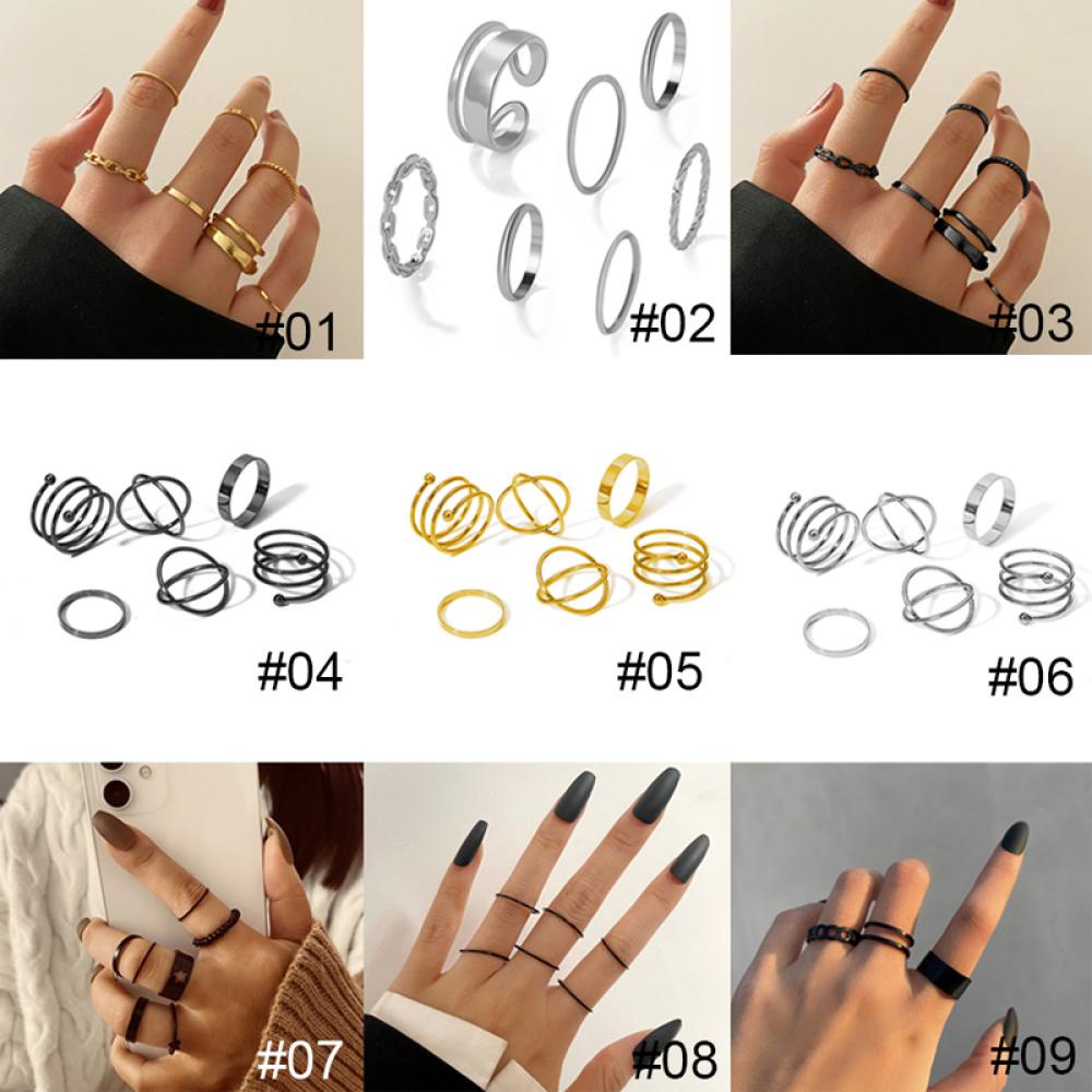 Bộ Nhẫn Đơn Giản Sáng Tạo T4X1 Dành Cho Nữ