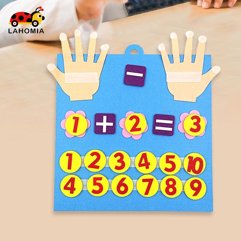 LAHOMIA Đồ chơi bảng đếm số ngón tay cảm biến phương pháp Montessori cho bé