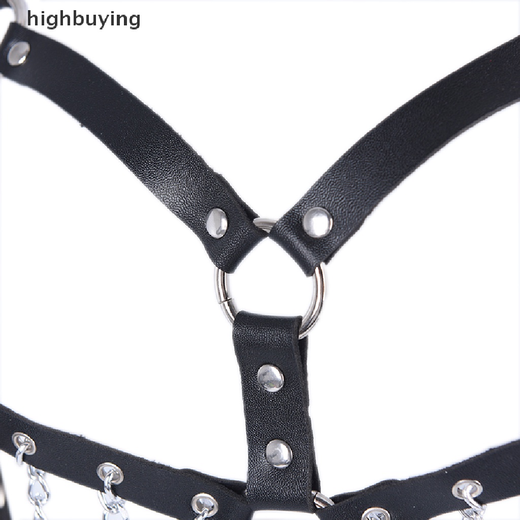 Đai Đeo Ngực Bằng Da Màu Đen Phong Cách Gothic Cho Nữ