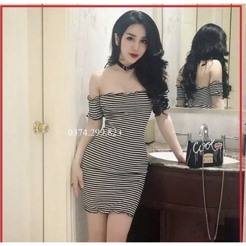 Đầm body Trễ Vai- Đầm ôm body- siêu xinh - TT 13 - BEST SELLER