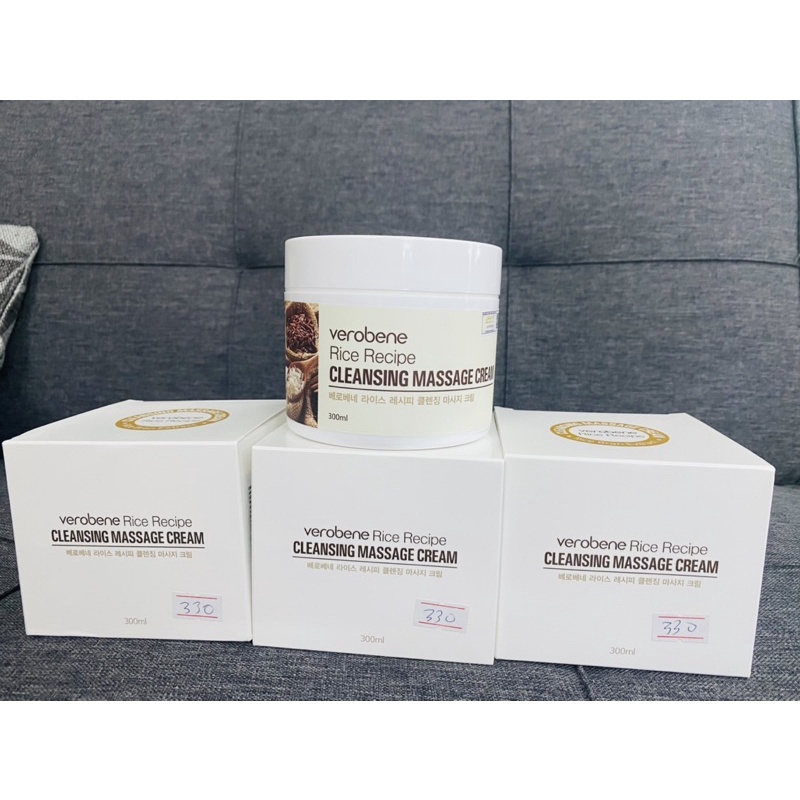 Kem Tẩy Trang Verobene Rice Recipe Cleansing Massage Cream 300ml chiết xuất từ gạo
